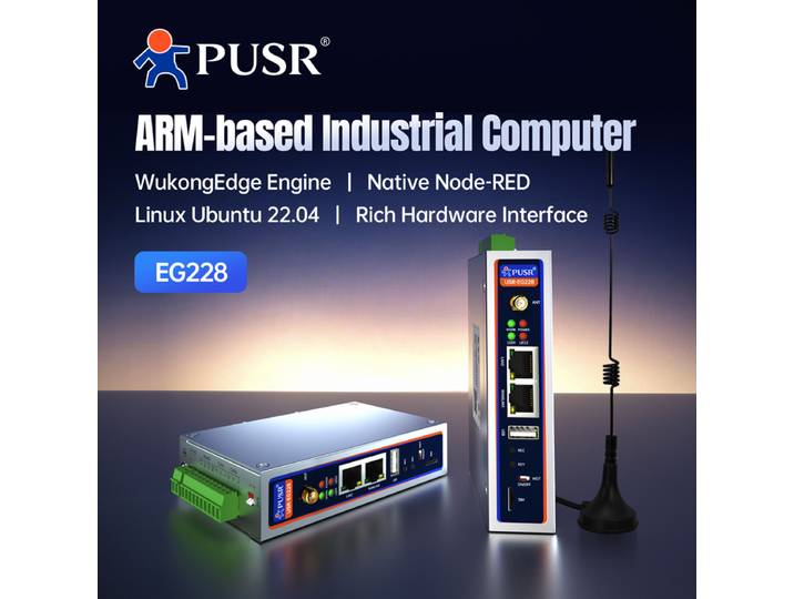 PC industriel sans ventilateur PUSR RK3506J Ubuntu 22.04 ARM 512 Mo Edge Gateway RS485 CAN FD Node-RED 4G WiFi Ethernet Ordinateur PLC EG228