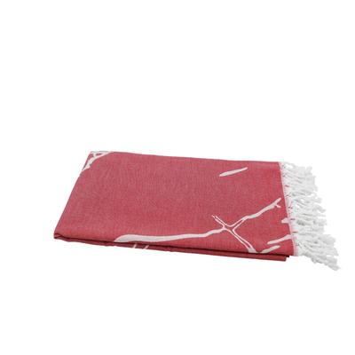 my Hamam Handtuch Hamamtuch als Strandtuch "Marmor" | rot