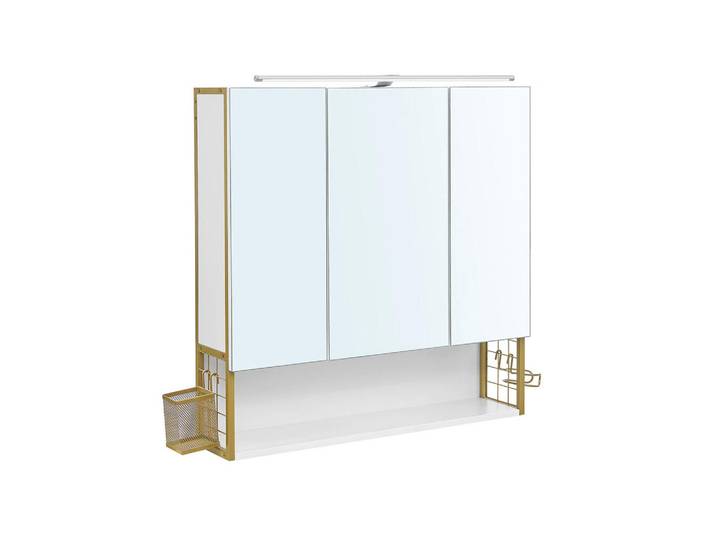 Hansiro Spiegelschrank Badezimmerschrank, Weiß, 70x70x14.5 cm, Badezimmer, Badezimmerspiegel, Spiegelschränke
