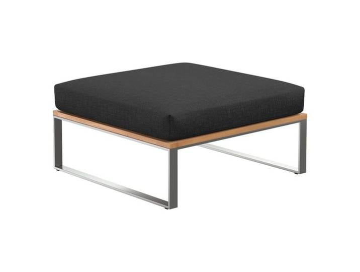 OUTLIV. Sumba Hocker inkl. Kissen Edelstahl/Polyester Schwarz Hellgrau