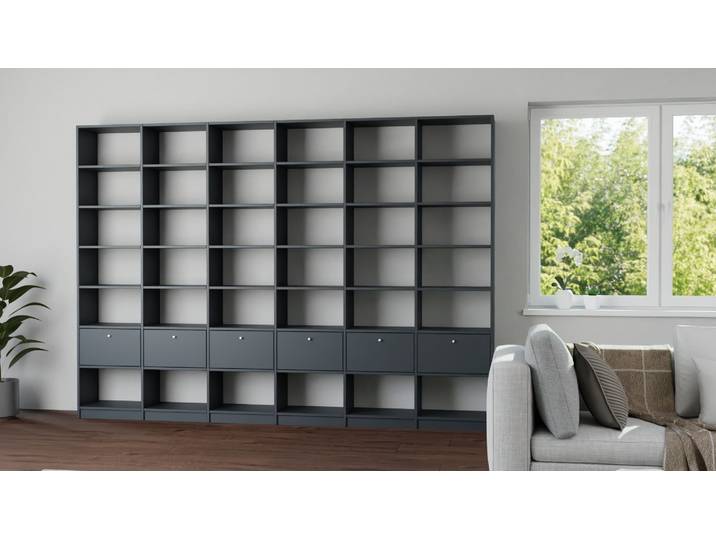 Bibliothèque large - Adaptez le design qui vous plaît en quelques minutes Mélaminé premium Noir
