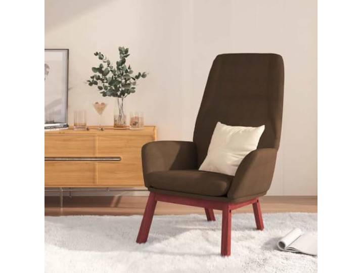 Relaxsessel Stoff Braun Metallrahmen,Beine aus Gummibaumholz,atmungsaktiver Stoff,stabil,Esszimmer,Wohnzimmer,Freizeitbereich