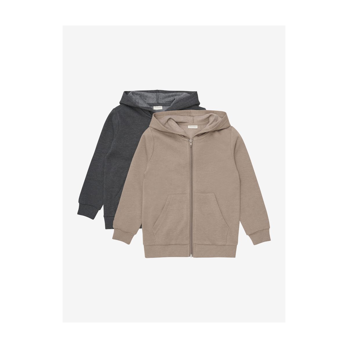 Minymo Sweat Jacket w. Hood (2-pack) fossil (2563) 122 5752-2563-122