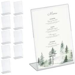 Relaxdays 10er Set Tischaufsteller DIN A5 Transparent
