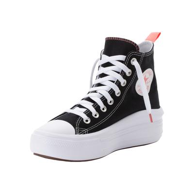 Plateausneaker CONVERSE "CHUCK TAYLOR ALL STAR MOVE CANVAS PLATFORM HI", Mädchen, Gr. 38, schwarz-weiß (schwarz, weiß), Textil, Schuhe Plateausneaker