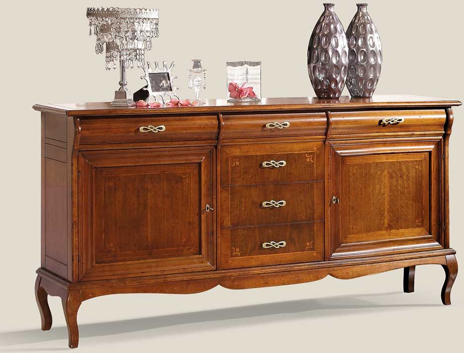 Pharao24.de Esszimmersideboard in italienischem Design Nussbaumfarben