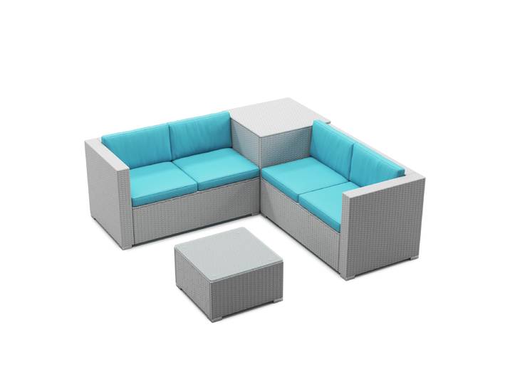 Kissenbezüge für Rattanlounge SAN MARINO türkis