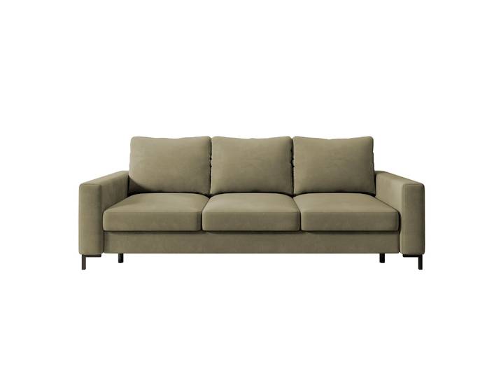 Dreisitziges ausklappbares Sofa Mokpeo mit Stauraum, dunkelbeige