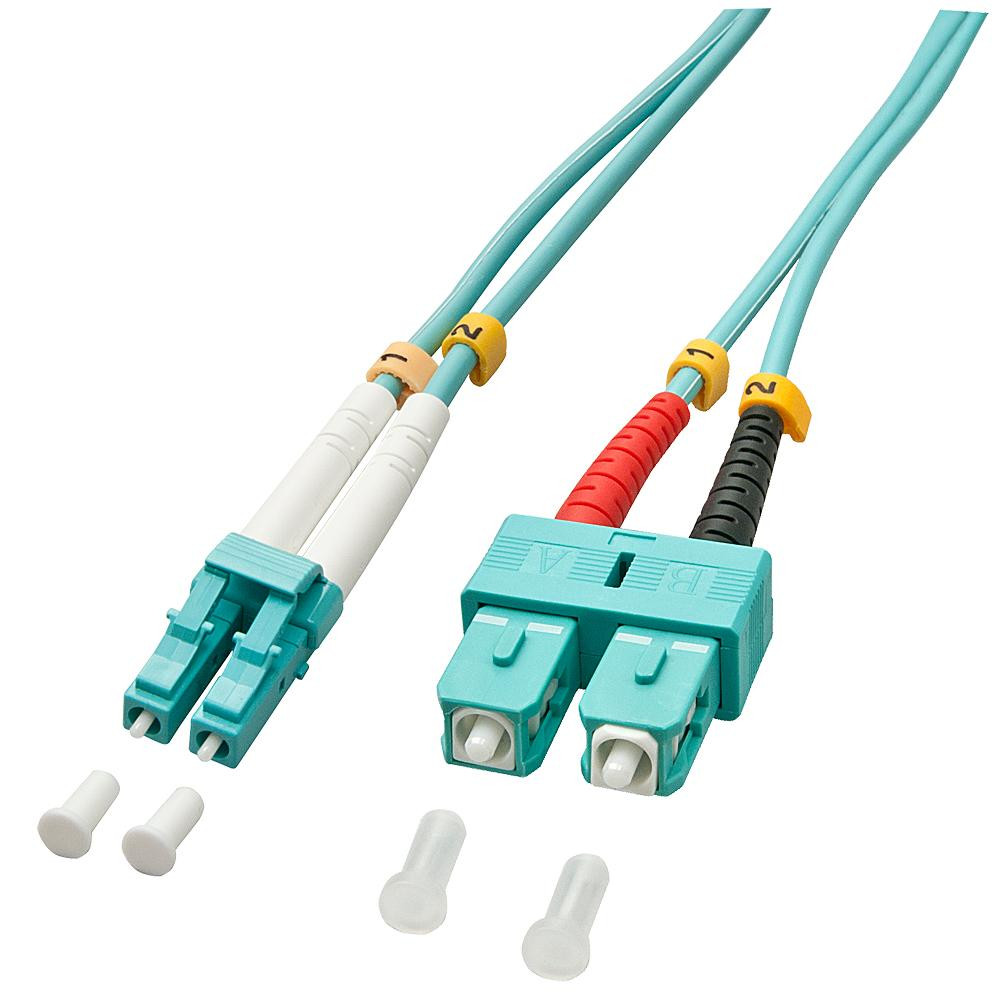 Lindy LWL-duplexkabel LC/SC OM3 multimode, 3m, 50/125µm