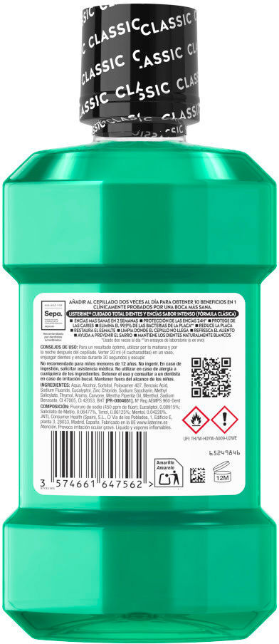 Listerine Protección Dientes Y Encías enjuegue bucal 750 ml