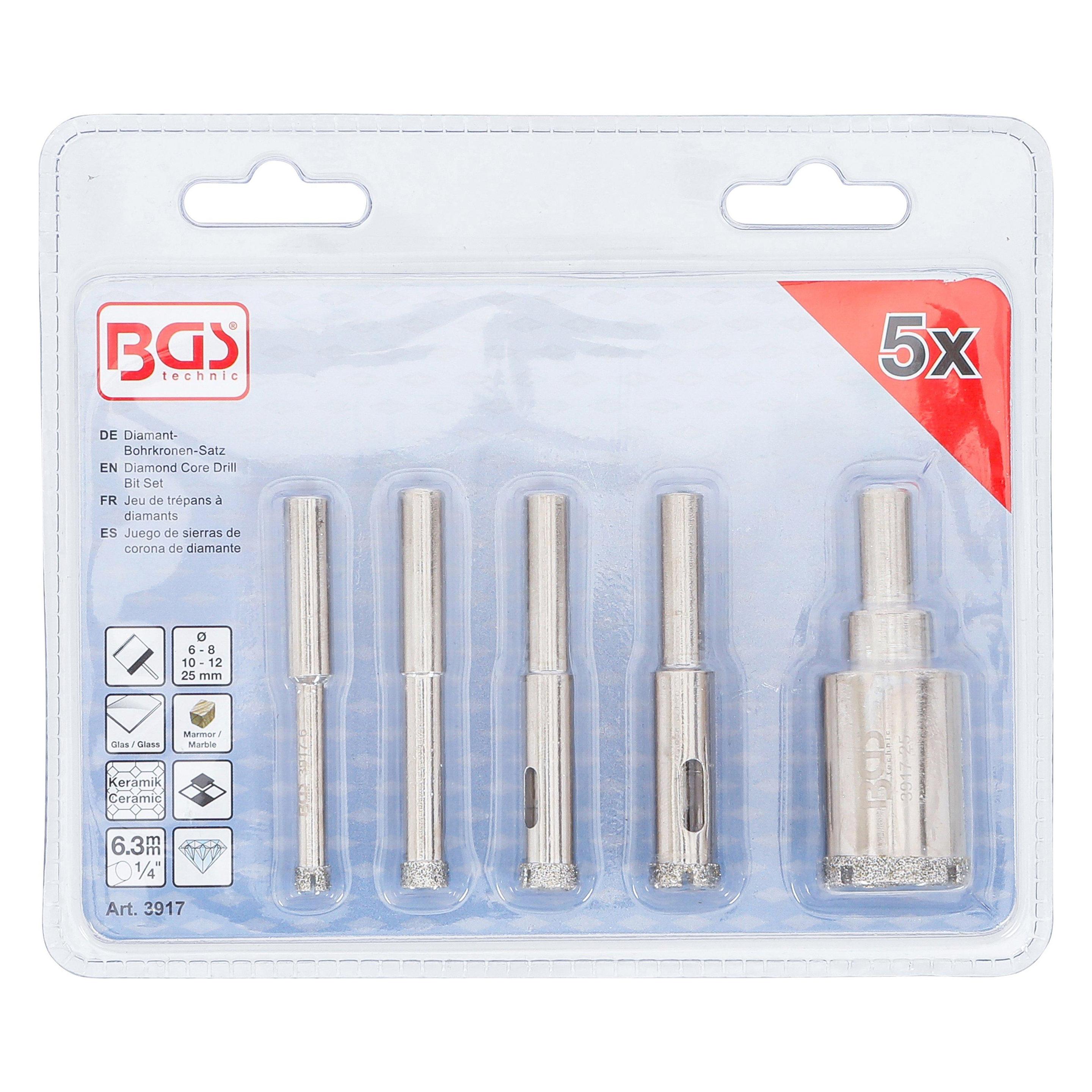 BGS Diamant-Bohrkronen (10, 12, 25 mm, 6, 8) (3917)