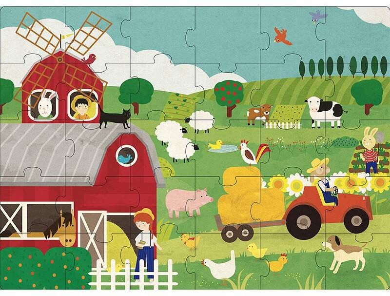 Sassi Puzzle géant et livre - La ferme