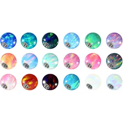 SET Synthetischer Opal Schraubkugel mit Chirurgenstahl-Gewinde