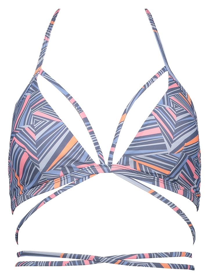 LASCANA Bikini-Oberteil "Lisa" in Blau/ Orange - 40A/B-Cup