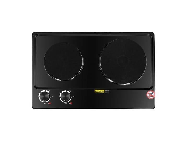 Cuisinière électrique à double brûleur 2500W, plaque de cuisson électrique avec 2 plaques, puissance de feu réglable, 220-240V pour la cuisson des aliments