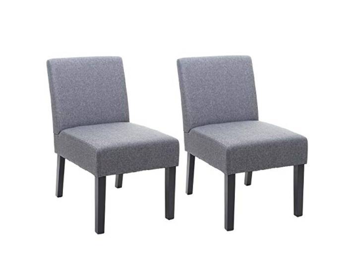 Mendler 2er-Set Esszimmerstuhl HWC-F61 Stoff/Textil - dunkelgrau Stuhl, Lounge-Stuhl