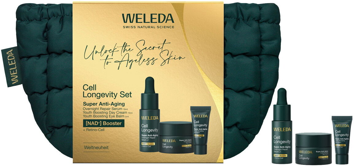 30ml Weleda Cell Longevity Super Anti-Aging Kennenlern-Set (Day Cream 15ml + Eye Balm 5ml + Repair Serum 10ml)