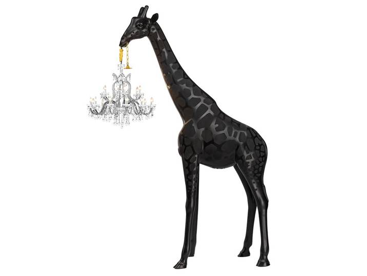 QEEBOO lampadaire GIRAFFE IN LOVE INDOOR H 400 cm (Noir - Fiberglass)