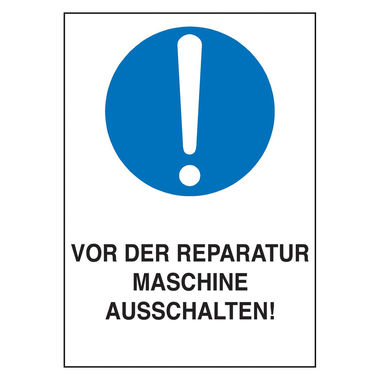 Brady B-859, Magnetische Schilder, Blau auf Weiss, 105 x 148mm, Beschriftung: "VOR DER REPARATUR MA (256220)