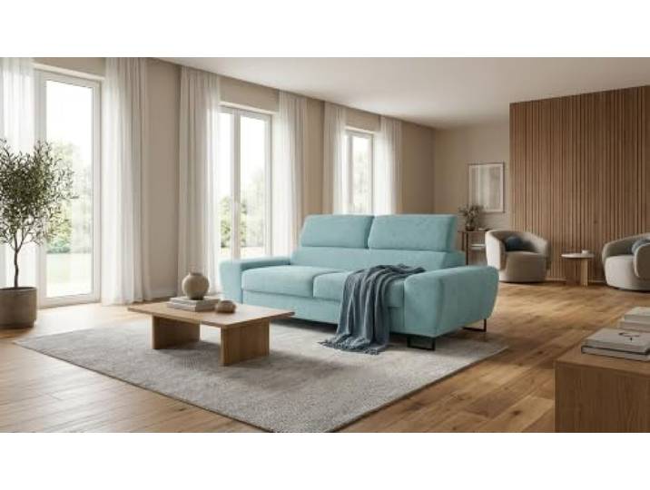 Family Meble Sofa Savio Hunter, 2-Sitzer – Hellblau – 54