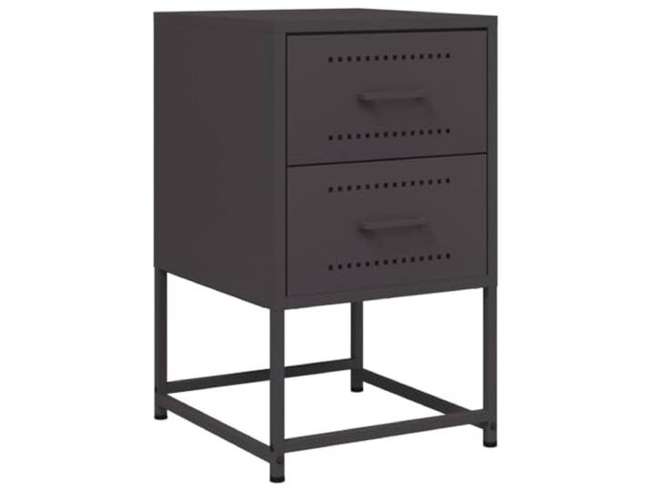 LMTYOENFG Nachttisch Stahl Beistelltisch Schwarz 36x39x60,5 cm Industrie-Beistellschrank fürs Schlafzimmer, pflegeleichte Metallablage und flexibler Schubladenschrank im Wohnbereich.