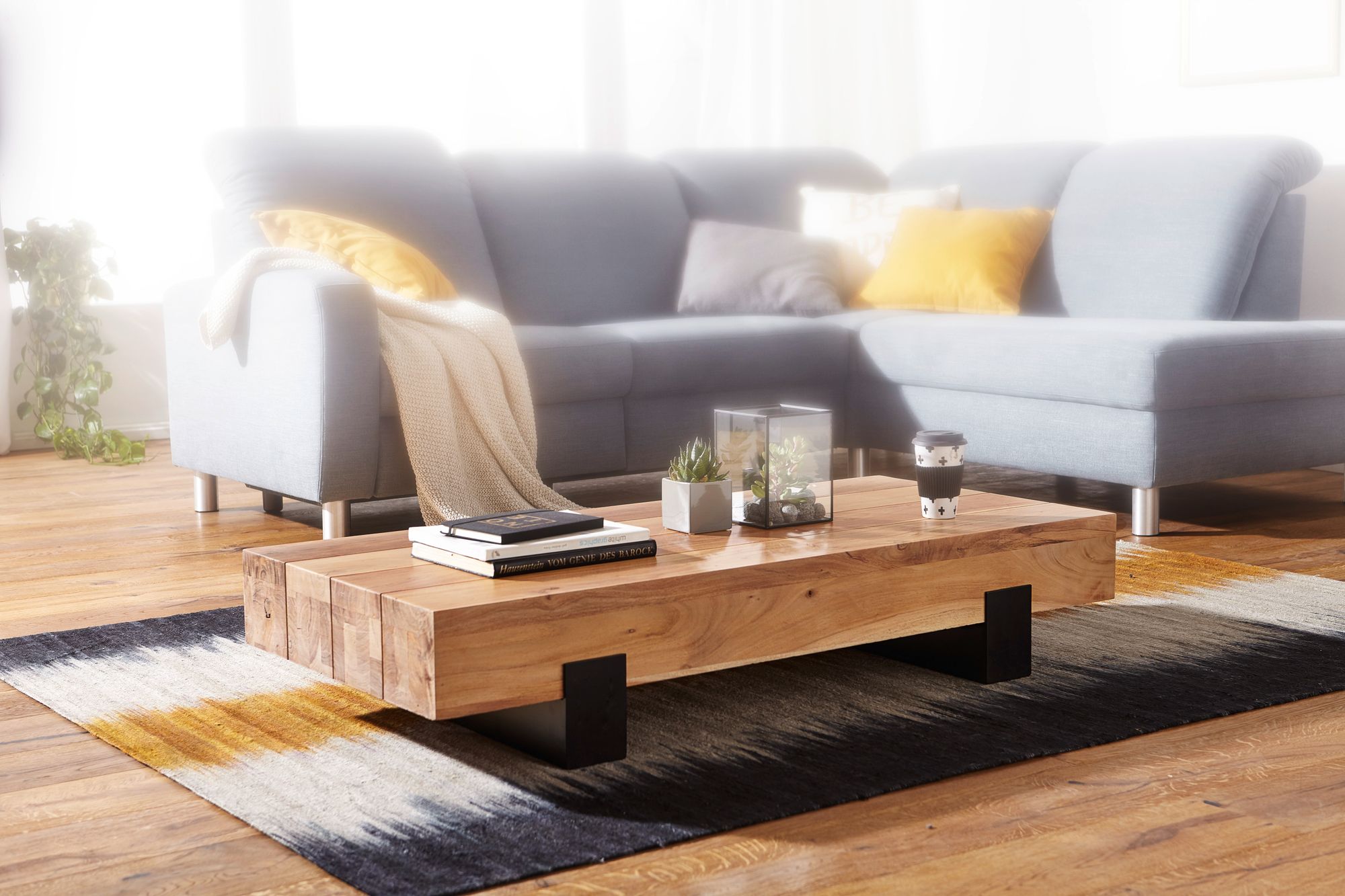 Wohnling Salontafel massief acacia 130 cm