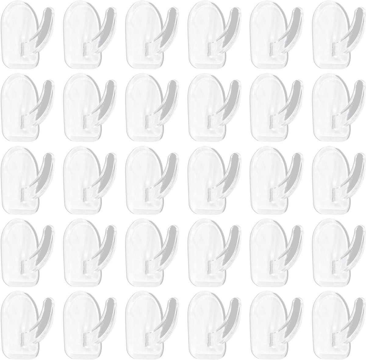 30 Stuks Transparante Zelfklevende Plastic Haakjes voor Badkamer en Kast