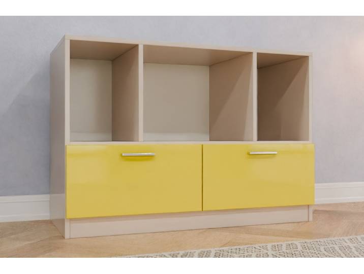 TV-Möbel nach Maß - RAL 1016 Schwefelgelb - 80x115x52cm - Individuell konfigurieren