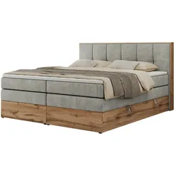 Boxspringbett mit Bettkasten  ¦ grau ¦ Maße (cm): B: 148 H: 113