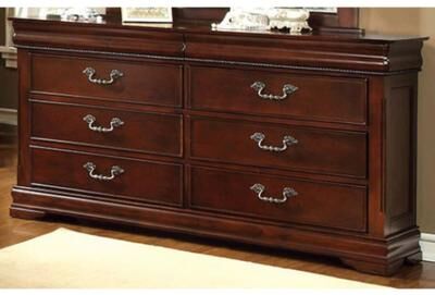 Benzara Luxurious English Style Wooden Dresser, Cherry Brown