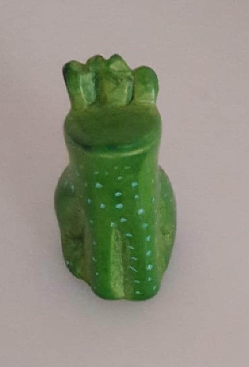 Handgemaakte mini kikker van speksteen