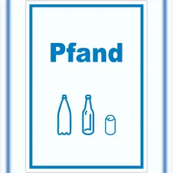 HB-Druck Pfand Mülltrennung Aufkleber Text Symbol Flasche Dose Mehrweg Geld A4 (210x297mm)
