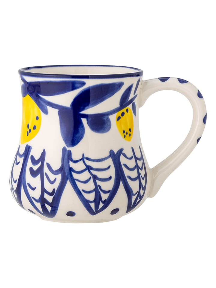 Bloomingville Tasse "Maxima" in Weiß/ Blau/ Gelb - 510 ml - onesize
