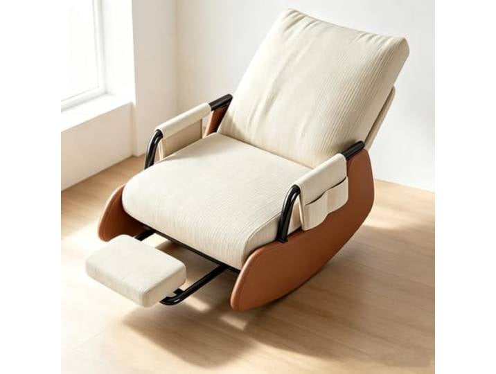 LCNDKF Schaukelstuhl Wohnzimmer für Lesen und Entspannung Schaukelnder Komfortsessel mit tiefer Sitzfläche 60x60cm und Rückenunterstützung für Lesestunden.