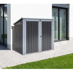 Westmann Stahl Mülltonnenbox und Gerätebox | Anthrazit | 101x158x134 cm - Anthrazit