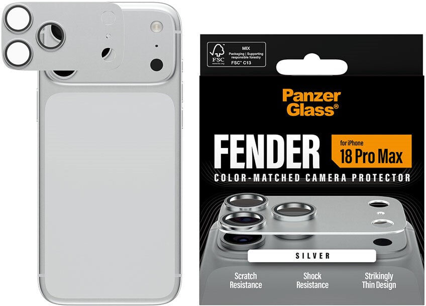 iPhone 18 Pro Max PanzerGlass FENDER Kamerabeskyttelse - Silver