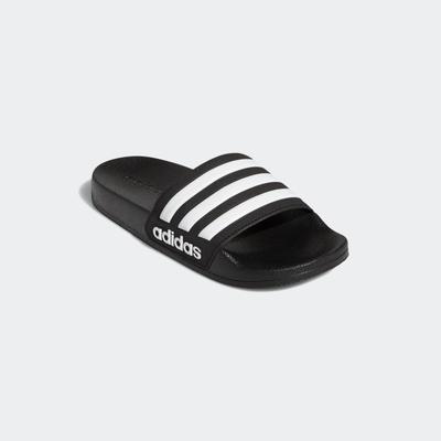 Badesandale ADIDAS SPORTSWEAR "SHOWER ADILETTE", Mädchen, Gr. 31, schwarz-weiß (core schwarz, ftwr weiß, core schwarz), Synthetik, Schuhe, Badelatschen