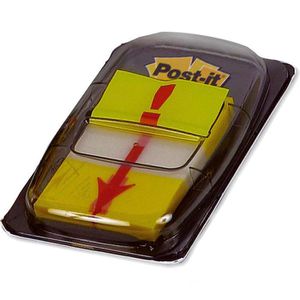 Post-it Haftmarker Ausrufezeichen, transparent, Folie, beschriftbar, 50 Streifen, gelb