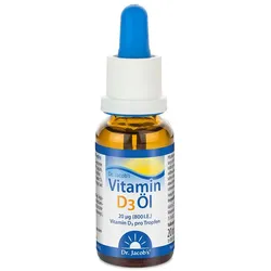 Dr. Jacob's Vitamin D3 Öl 640 Tropfen 800 IE D3 vegetarisch 20 ml