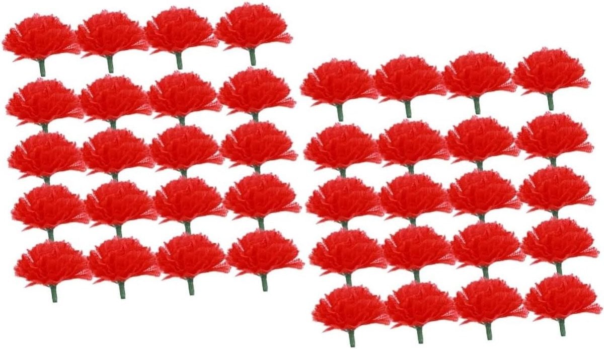Set van 20 realistische kunstbloemen voor bloemenkransdecoratie - Rood