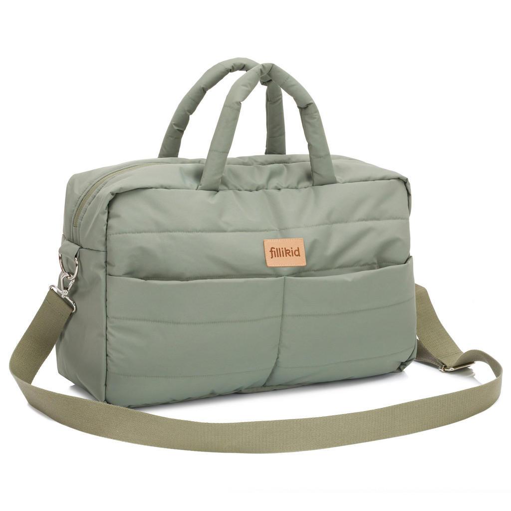 Fillikid Wickeltasche, Salbeigrün, Textil, 43x28x14 cm, Baby on Tour, Kinderwagen, Wickeltaschen & Wickelrucksäcke