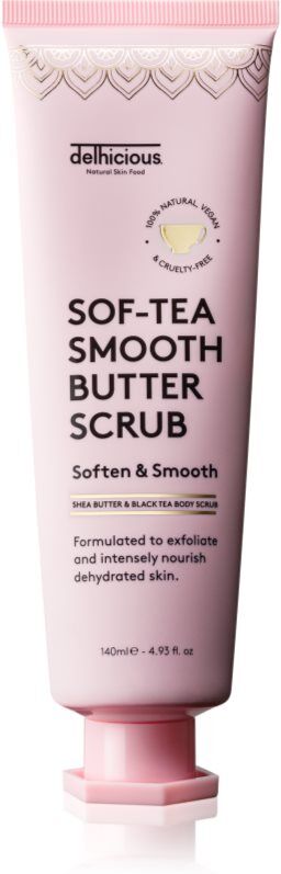 delhicious Sof-Tea Smooth Butter Scrub moisturising body scrub with an exfoliating effect 140 ml