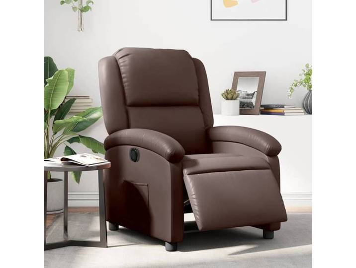 JUIN* Fauteuil réglable/relaxation Fauteuil inclinable électrique Marron Similicuir F237024