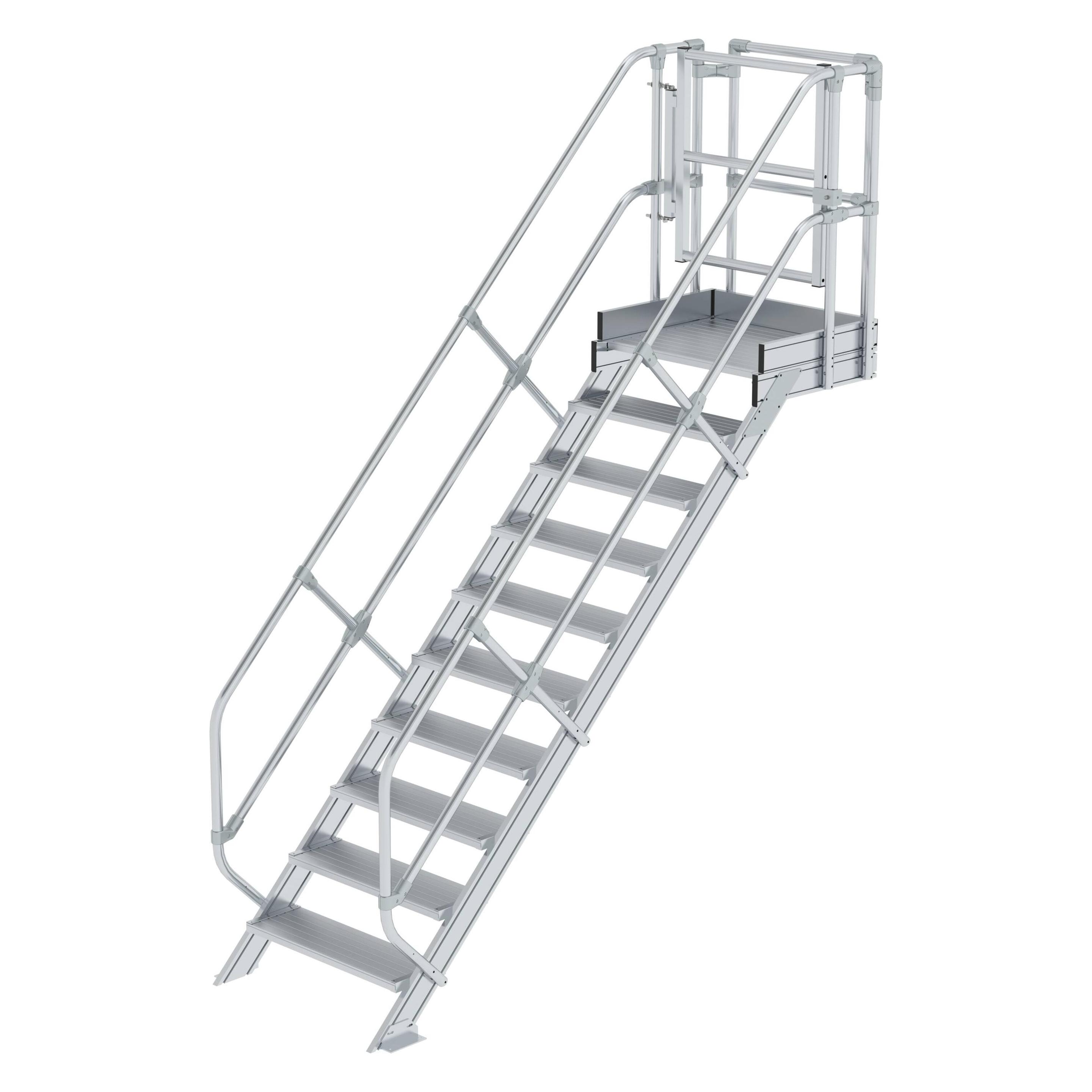 Munk Treppen-Modul Aluminium geriffelt 10 Stufen (Gerüst, 265 cm) (632310)