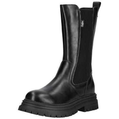 Stiefel BUFFALO "Buffalo Stiefel Lederimitat", Damen, Gr. 38, schwarz, Lederimitat, Schuhe Stiefel