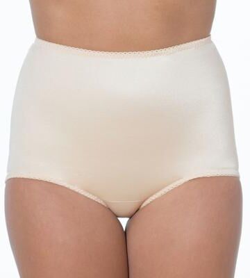Plus Size Women's Light Shaping Tummy Control Panty with Inner lining by Rago in Beige (Size 11X)