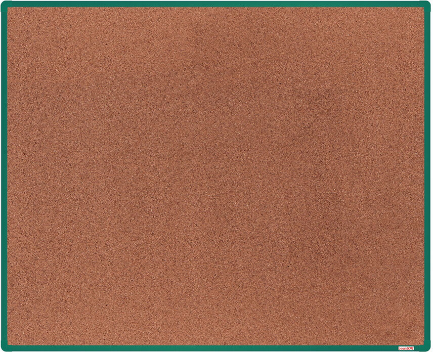 boardOK Kork-Pinnwand mit Aluminiumrahmen, 1500 x 1200 mm, grüner Rahmen