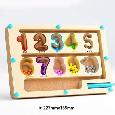 Uplift Essentials Montessori Magnetic Color & Logic Maze Board number
