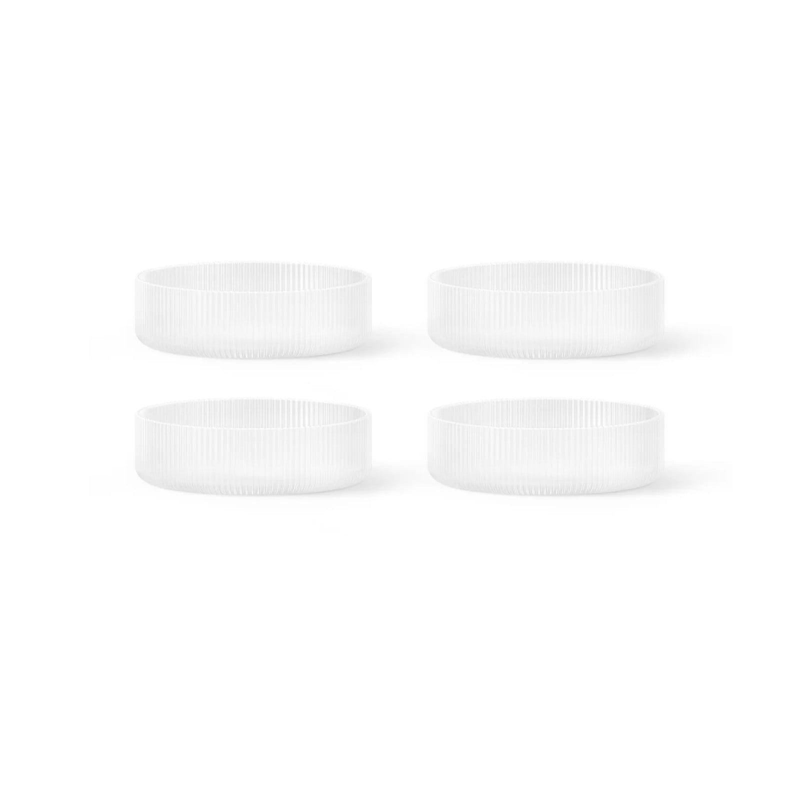 Ferm Living Ripple ontbijtschalen 4-pack Frosted White