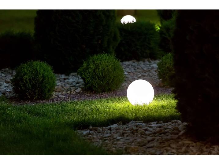 Borne lumineuse Ø 20cm Blanc/Noir